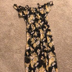 long floral off the shoulder dress